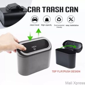 Leakproof Mini Car Trash Bin with Lid – Hanging Vehicle Garbage Can, Compact Storage Box for Cars, Trucks, Pickups & Buses